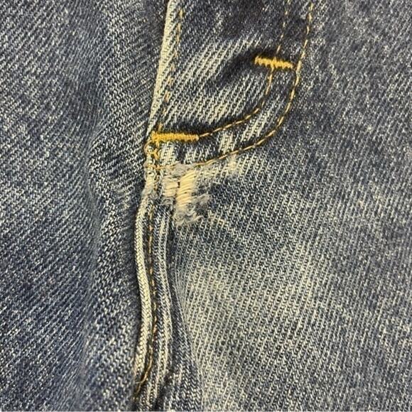 Vintage Lee Denim Blue Jeans medium wash distressed mens Size 36 x 30 - Picture 8 of 14